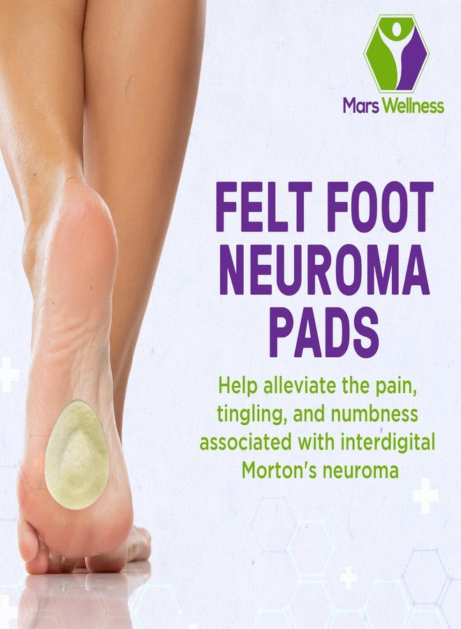 MARS WELLNESS Premium Comfort Metatarsal Felt Foot Neuroma Pads - Easy to Use Ball of Foot Pads - 4 Pairs - Image 2